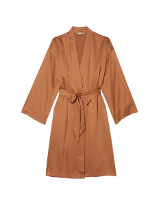 Сатиновый халат Satin Midi Robe Caramel