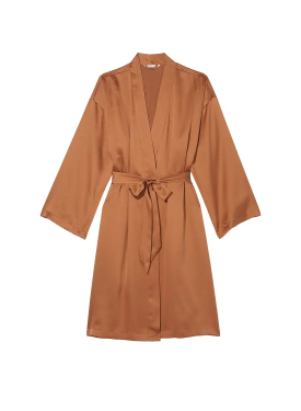 Сатиновий халат Satin Midi Robe Caramel