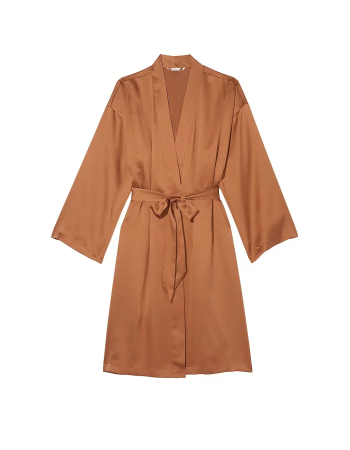 Сатиновий халат Satin Midi Robe Caramel