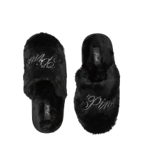 Тапочки Faux Fur Closed-Toe Slippers Black