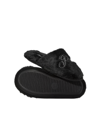 Тапочки Faux Fur Closed-Toe Slippers Black