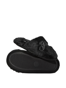 Тапочки Faux Fur Closed-Toe Slippers Black