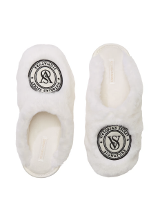 Капці Closed-Toe Faux Fur Slippers White