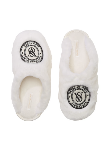 Тапочки Closed-Toe Faux Fur Slippers White