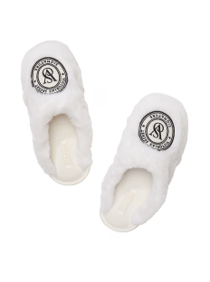 Капці Closed-Toe Faux Fur Slippers White