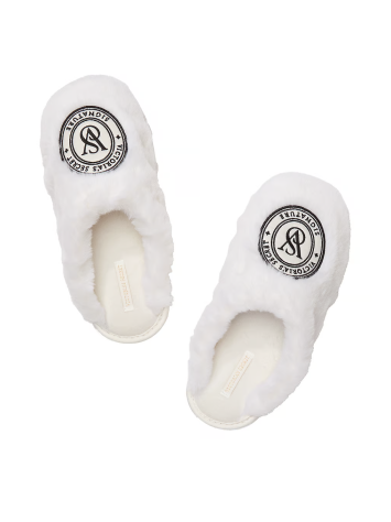 Тапочки Closed-Toe Faux Fur Slippers White