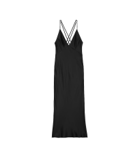 Пеньюар Twinkle Strap Satin Long Slip Dress Black