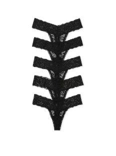 Набор трусиков 5-Pack Lace Thong Panties Black