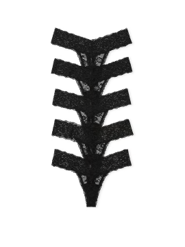 Набір трусиків 5-Pack Lace Thong Panties Black