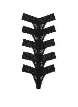 Набор трусиков 5-Pack Lace Thong Panties Black