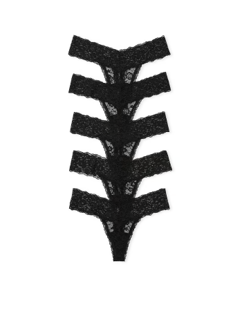 Набір трусиків 5-Pack Lace Thong Panties Black