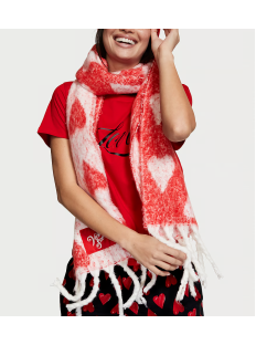 Теплый шарф Victoria's Secret Scarf Red Hearts