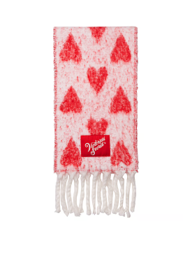 Теплый шарф Victoria's Secret Scarf Red Hearts