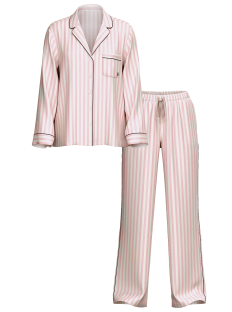 Пижама The Satin Long PJ Set Victoria’s Secret Angel Pink Stripe