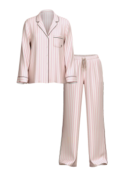 Піжама The Satin Long PJ Set Victoria's Secret Angel Pink Stripe