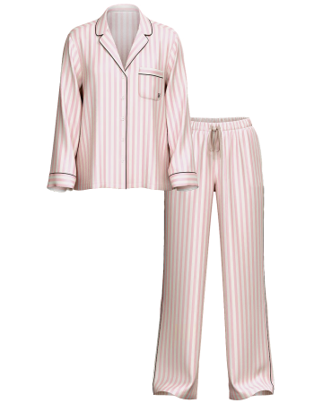 Піжама The Satin Long PJ Set Victoria's Secret Angel Pink Stripe