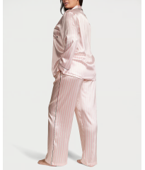 Піжама The Satin Long PJ Set Victoria's Secret Angel Pink Stripe