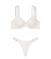 Комплект білизни Double Shine Strap Lace Push-Up Bra Set Coconut White