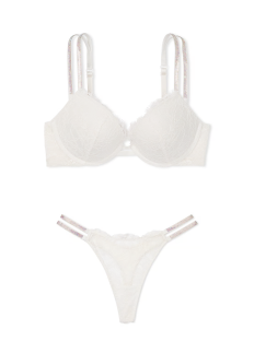 Комплект білизни Double Shine Strap Lace Push-Up Bra Set Coconut White