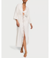 Халат Modal Lace-Trim Long Robe White