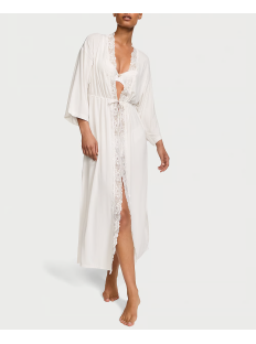 Халат Modal Lace-Trim Long Robe White