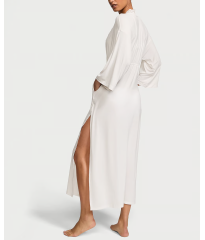 Халат Modal Lace-Trim Long Robe White