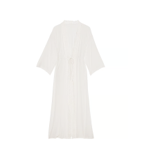 Халат Modal Lace-Trim Long Robe White