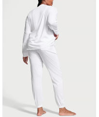 Піжама Cotton Long Pajama Set White