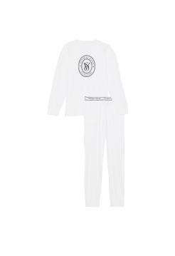 Піжама Cotton Long Pajama Set White