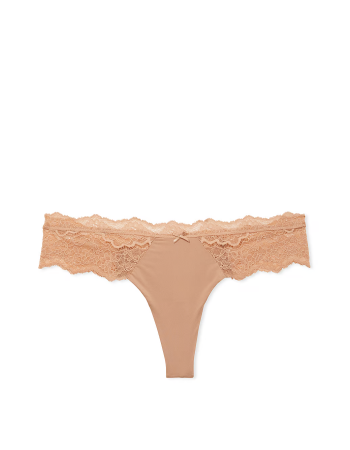 Трусики Lace-Trim Thong Panty Praline