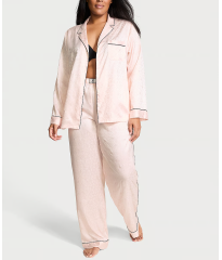 Піжама Glazed Satin Dew Drop Long Pajama Set Pink