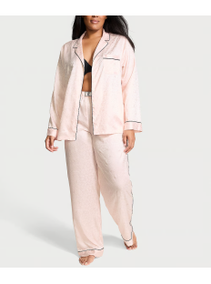 Пижама Glazed Satin Dew Drop Long Pajama Set Pink