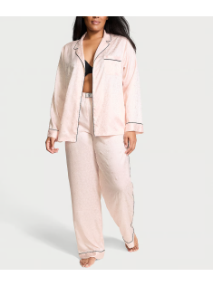 Піжама Glazed Satin Dew Drop Long Pajama Set Pink