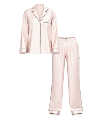 Піжама Glazed Satin Dew Drop Long Pajama Set Pink