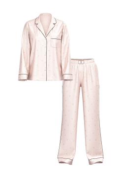 Піжама Glazed Satin Dew Drop Long Pajama Set Pink