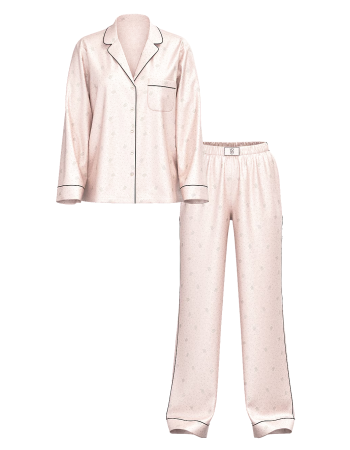 Піжама Glazed Satin Dew Drop Long Pajama Set Pink