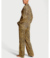 Піжама Flannel Long Pajama Set Gold Leopard