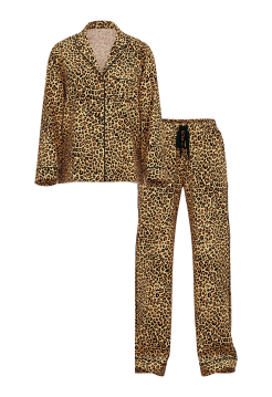 Піжама Flannel Long Pajama Set Gold Leopard