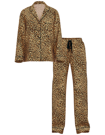 Піжама Flannel Long Pajama Set Gold Leopard