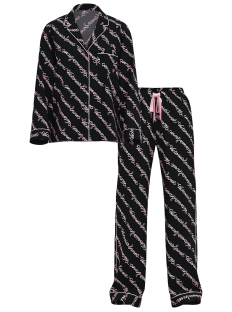 Пижама Flannel Long Pajama Set Black Ribbon Script