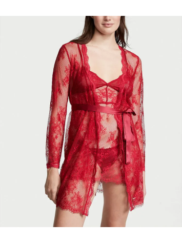 Халат Fishnet Floral Mesh Lace Robe Lipstick