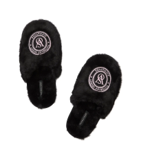 Домашні капці Closed-Toe Faux Fur Slippers Black