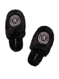 Домашні капці Closed-Toe Faux Fur Slippers Black