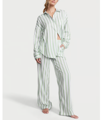 Піжама Cotton-Modal Long Pj Set Seasalt Green Stripe