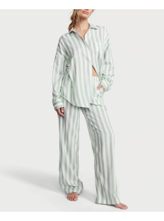 Пижама Cotton-Modal Long Pj Set Seasalt Green Stripe