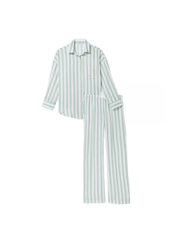 Піжама Cotton-Modal Long Pj Set Seasalt Green Stripe