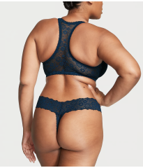 Трусики Lace-Up Lace Thong Panty Noir Navy