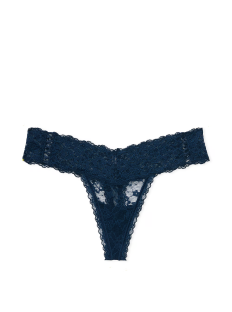 Трусики Lace-Up Lace Thong Panty Noir Navy