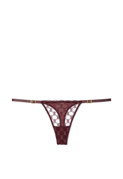 Трусики VS Logo Embroidery Thong Panty Brown