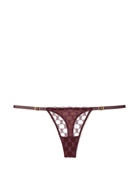 Трусики VS Logo Embroidery Thong Panty Brown